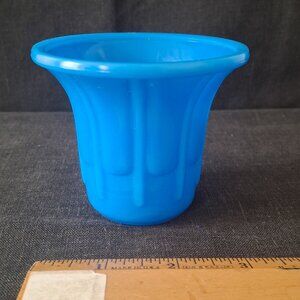 Vintage Akro Agate Glass Flower Pot Ribs and Flutes Number 297 3" Art Deco #1